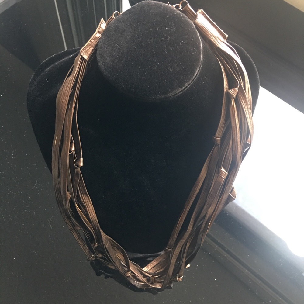 Knotted Pleather Statement Necklace - image 3